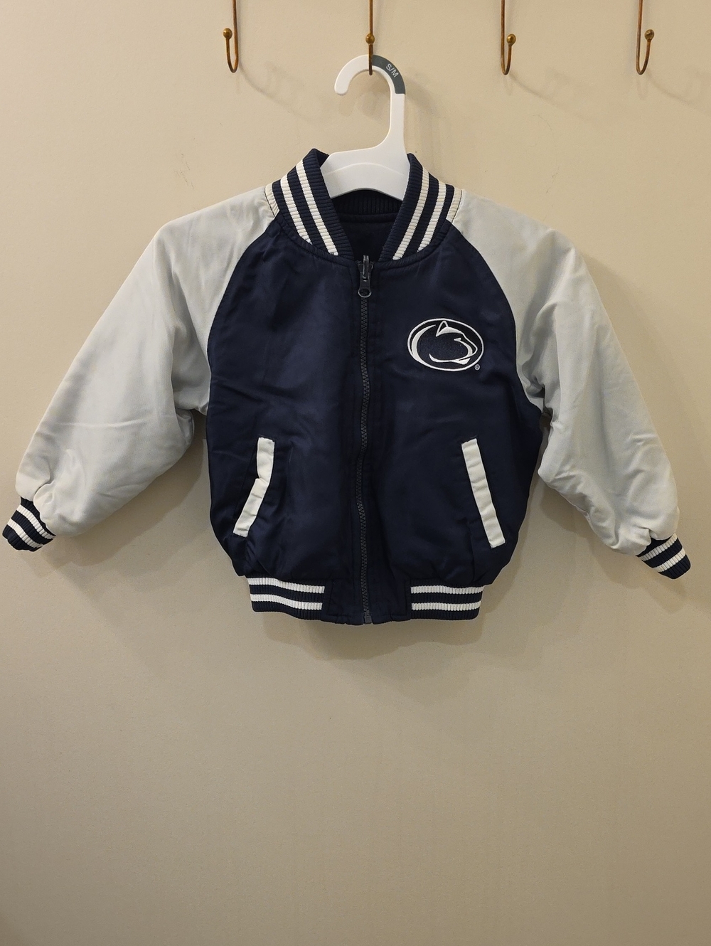 Penn State Kids Navy and White Reversible Bomber Jacket